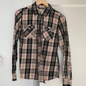 Roots Canada Plaid Button Up Size Small